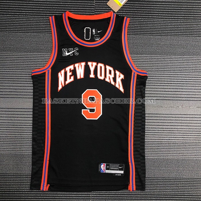 Maillot New York Knicks Rj Barrett NO 9 Ville 2021-22 Noir